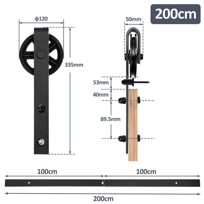BMOT Schiebetürsystem Laufschiene Schiebetürbeschlag 183/200cm – BMOT Tool